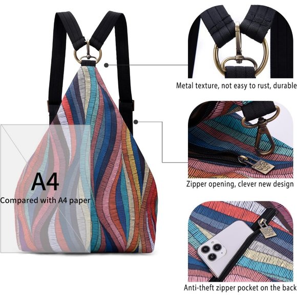 Women Multicolor Polyester Light and Small Bohemia Style Casual Backpack main image 6